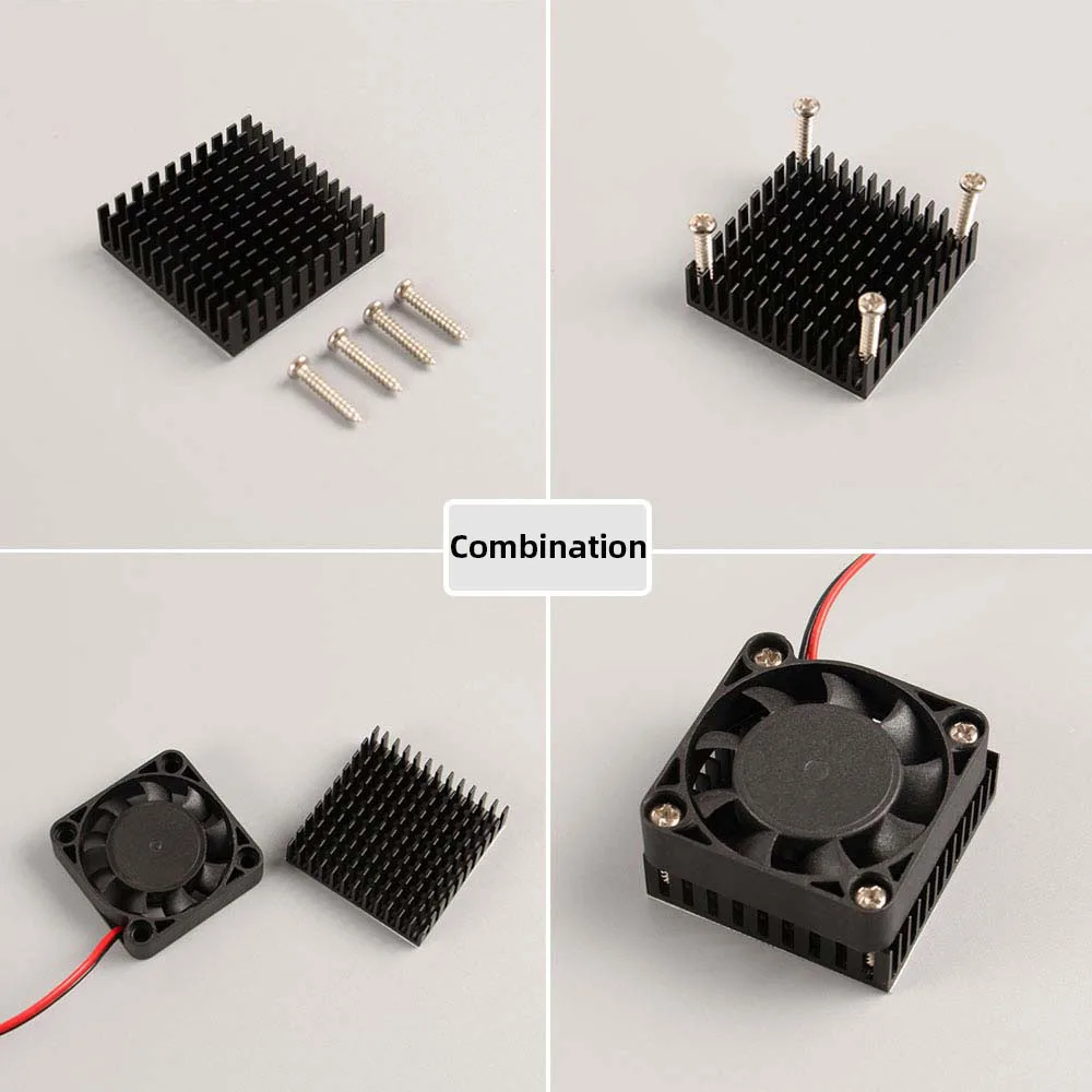 Mini ventilador de refrigeración, disipador de calor de CC 3,7 V, 5V, 12V, 24V, 40x40mm, 4010 sin escobillas, XH2.54, combinación de radiador de 2