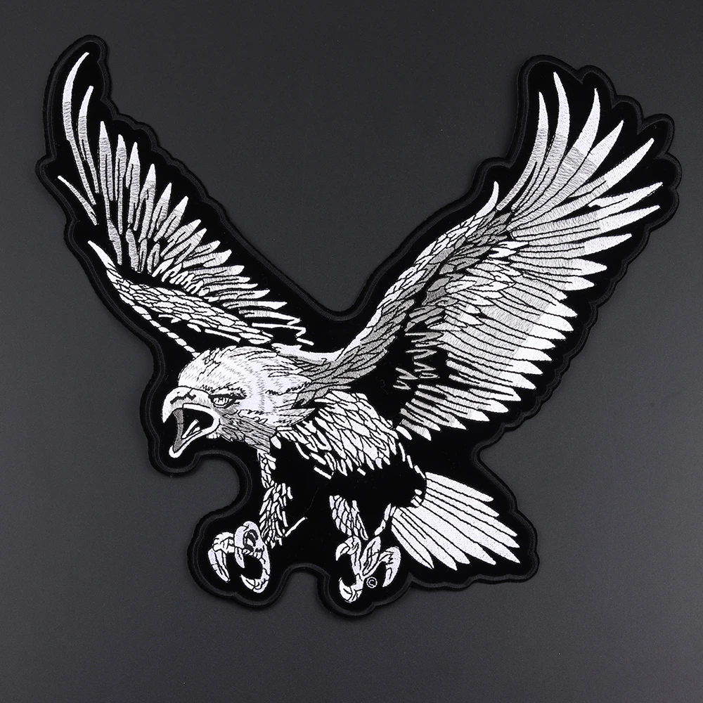 Large eagle embroidery patches cowboy motorcycle coat motorcycle rock DIY decoration badge high quality sticker iron on clothes