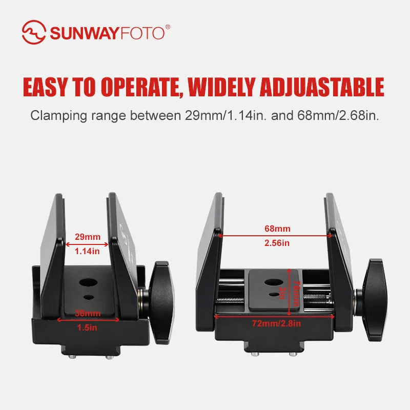 SUNWAYFOTO SM-76 Saddle Mount Rifle Adapter for Tripod Arca Swiss QR Plate