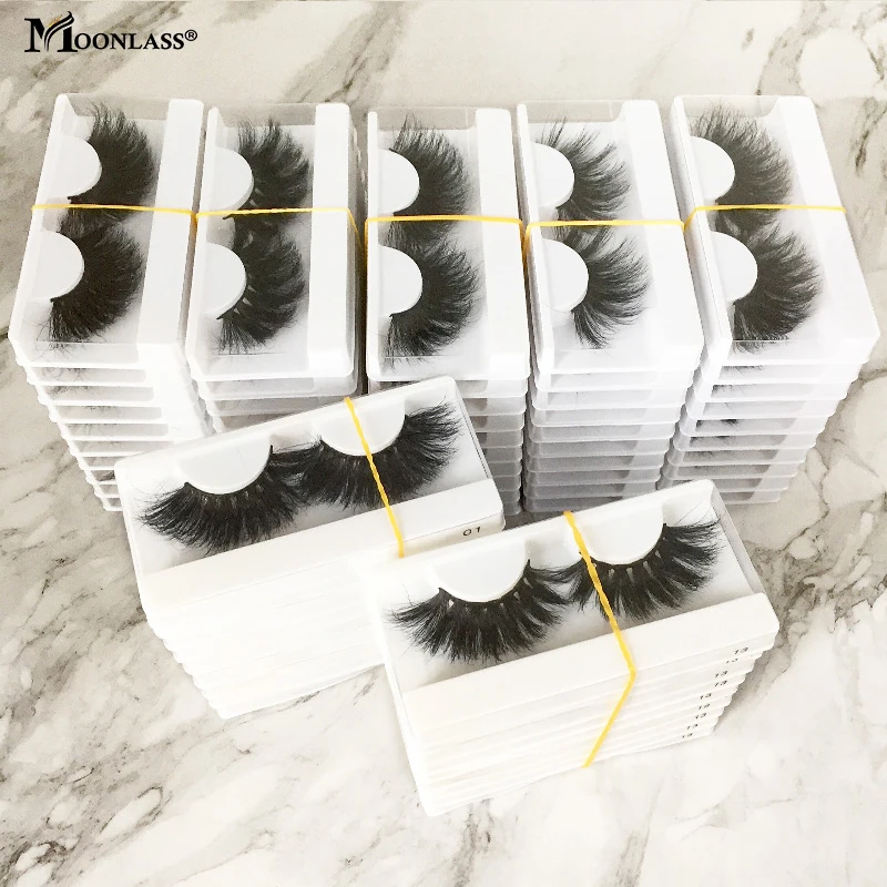 

Wholesale 10/20/30/50/100 Pairs Moonlass 25mm Lashes Bulk Make up Soft Mink Eyelashes Dramatic 3D Mink Lashes Luxury False Lash