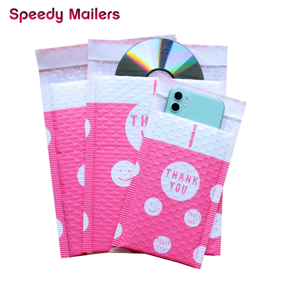 10PCS 4x7/6x9\'\' Creative Printed Pink Poly Bubble Mailing Mailer Shipping Padded Envelope Bags Shockproof Courier Bubble Mailers