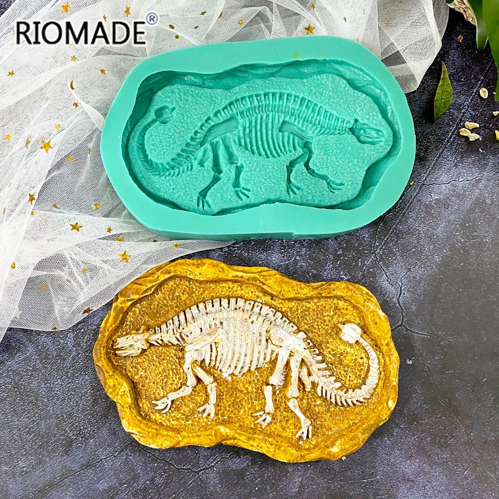 Big Size Tyrannosaurus Ankylosaurus Skeleton Model Dinosaur Specimen Silicone Mold For Biscuit Dessert Chocolate Cake Tools