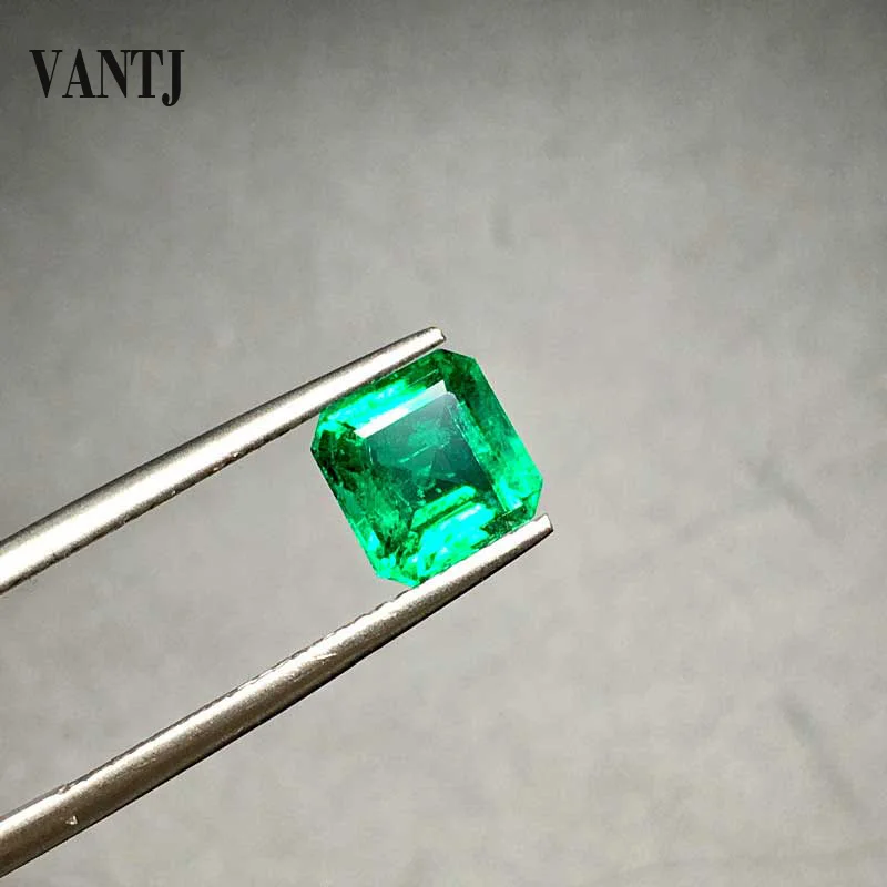 VANTJ Hydrothermal Lab Grown Created Emerald Loose Gemstone Oct Square Cut Diy for Silver Gold Women Jewelry Random Delivery