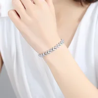 Bracelet en diamant Moissanite de laboratoire romain en or blanc 14K, Bracelets de fiançailles et de mariage pour femmes, bijoux de mariée 4