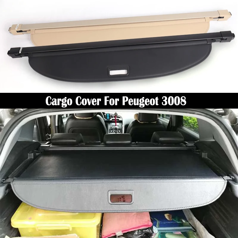 Rear Cargo Cover For Peugeot 3008 2009-2021 privacy Trunk Screen Security Shield shade Accessories