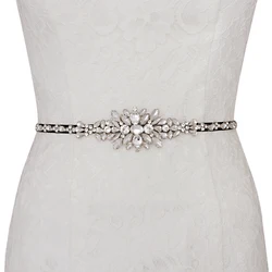 S352 Crystal Embellished Bridal Belt Wedding Dress Belt Wedding League for Wedding with Stones Brides 2023 Accessories