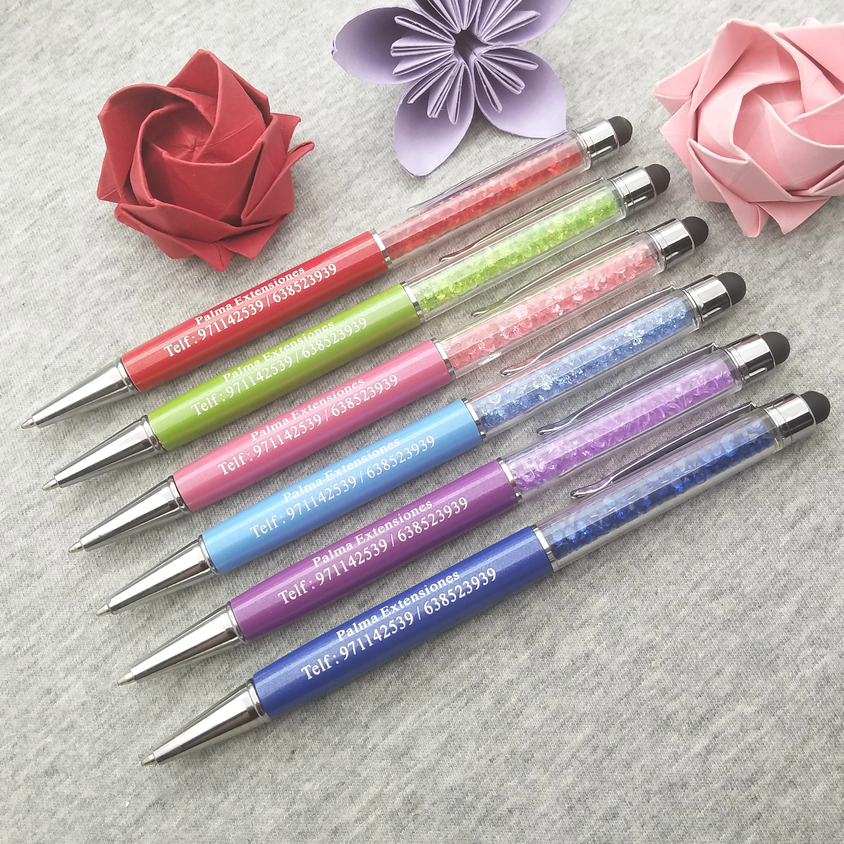 

Cheap logo pen Crystal diamond stylus pens !!!! 30pcs/lot custom imprinted with your wedding party date and wedding names