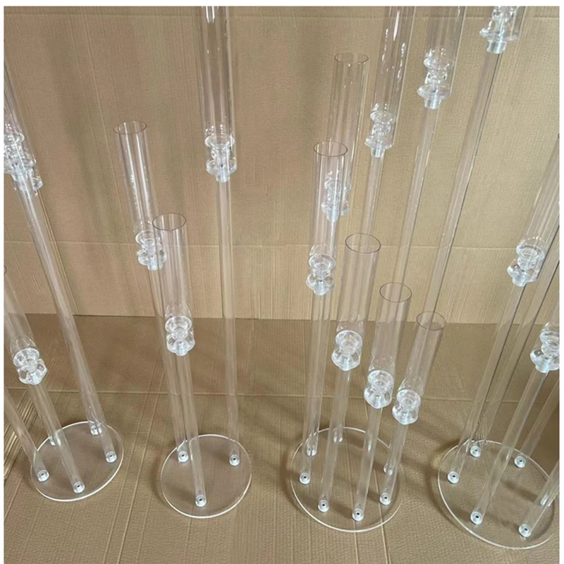 Clear Acrylic Candlesticks for Wedding Decoration, Centerpiece Candelabra, Candlesticks for Event Party, 14PCs