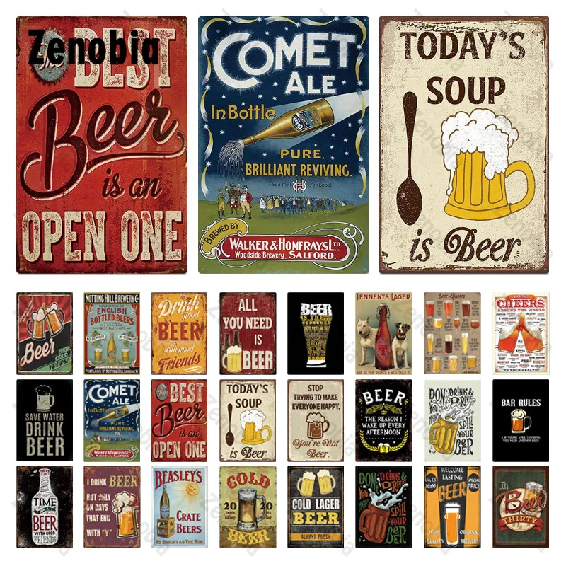 

Metal Tin Sign Beer Cafe Bar Decorative Plaque Metal Vintage Sign Wall Art for Bar Pub Club Retro Man Cave Wall Decor 30X20Cm