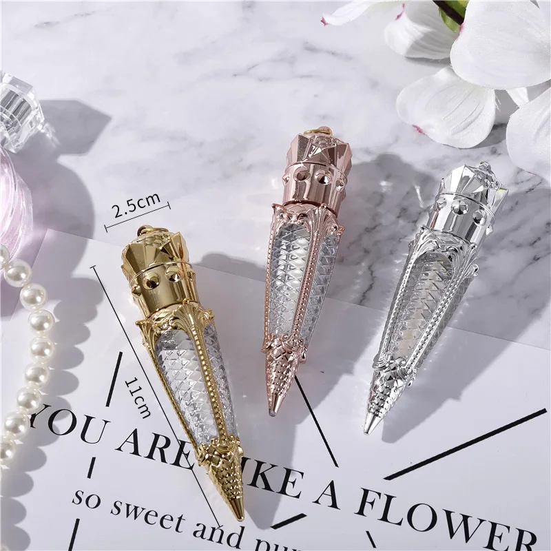 4ml Rose Gold Plastic Wand Crown Lip Gloss Empty Tube Cosmetic Lipgloss Packaging Container