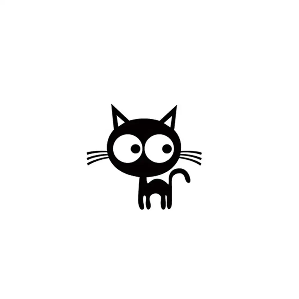 Cute Cartoon Kitten Wall Sticker Bathroom Cabinets Backdrop Decor For Home Decoration Room Decals Art Removable Toilet Wallpaper