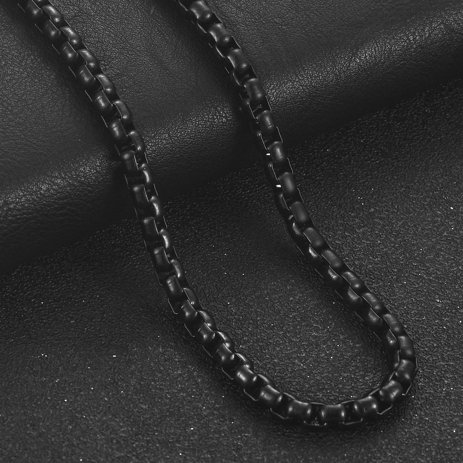 2/3/4/5mm Men's Black Color Plated Stainless Steel Square Rolo Box Chain Ladies Necklace Jewelry Gift Bracelet Accessories