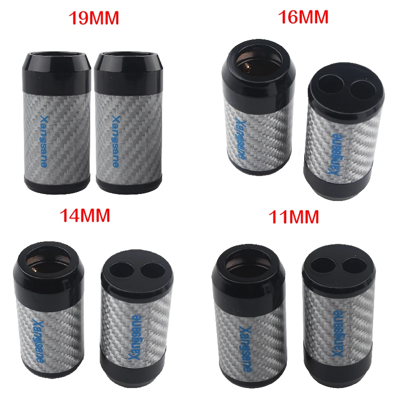 

4pcs Hi-end Carbon Fiber Anti-interference Splitter HiFi Audio Speaker Cable 1 to 2 Point Splitter Ring