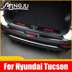 304 stainless Steel Rear Bumper Protector Sill Trunk Rear Guard Tread Plate Trim Car Styling For Hyundai Tucson 2021 NX4