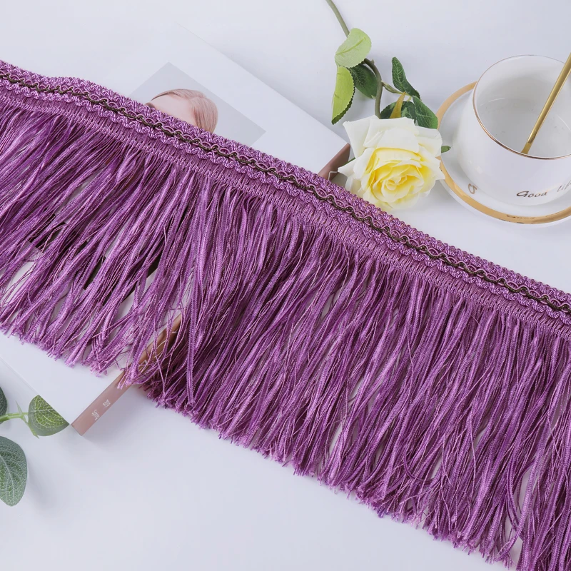 

XWL 12M/Lot 19CM Wide Curtain Lace Accessories Yarn Lace Long Tassel Fringe Trim Ribbon DIY Sewing Sofa Valance Cushion Decor