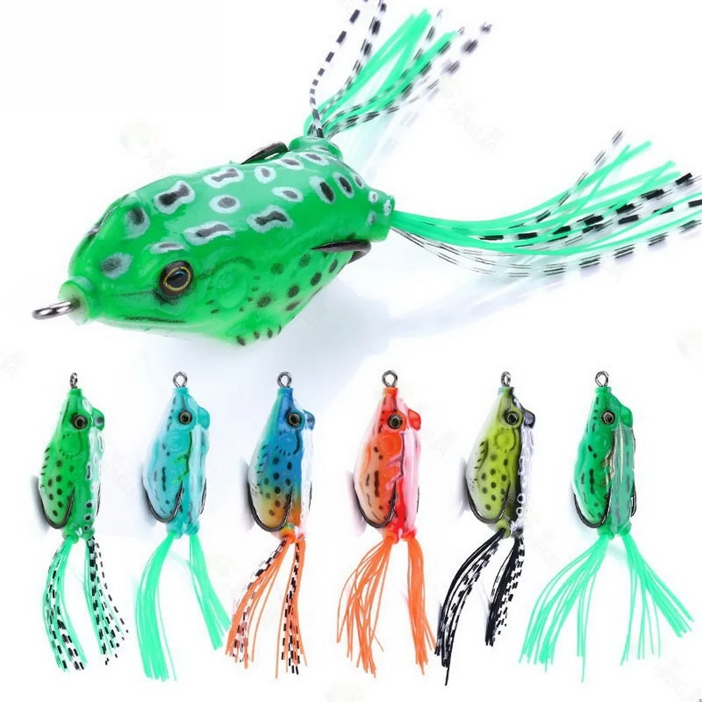 55mm 12.5g Frog Lure Soft Fishing  Lure Jigging Bait Crank Topwater Catfish Silicone Artificial Wobblers Frog For Fishing Gear