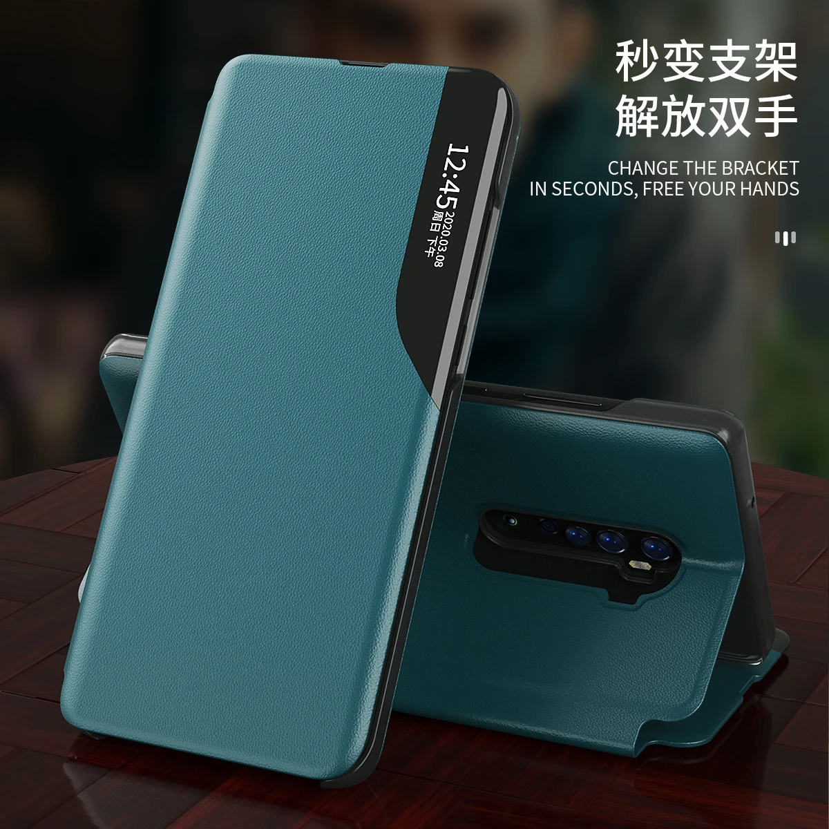 Smart Magnetic Leather Flip Case For OPPO A93 A54 A74 5G Reno 2 Reno 2Z 2F A9 A5 2020 A11 A11X FIND X3Pro Book Stand Phone Cover