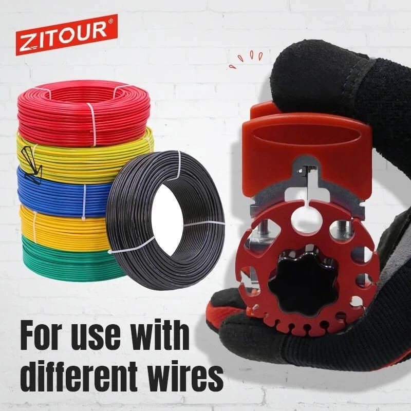 Zitour Universal Handheld Quick Stripper Electric Wire Stripper Machine Wire Cable Cutter Stripping Machine Pliers Tool 2 Blades