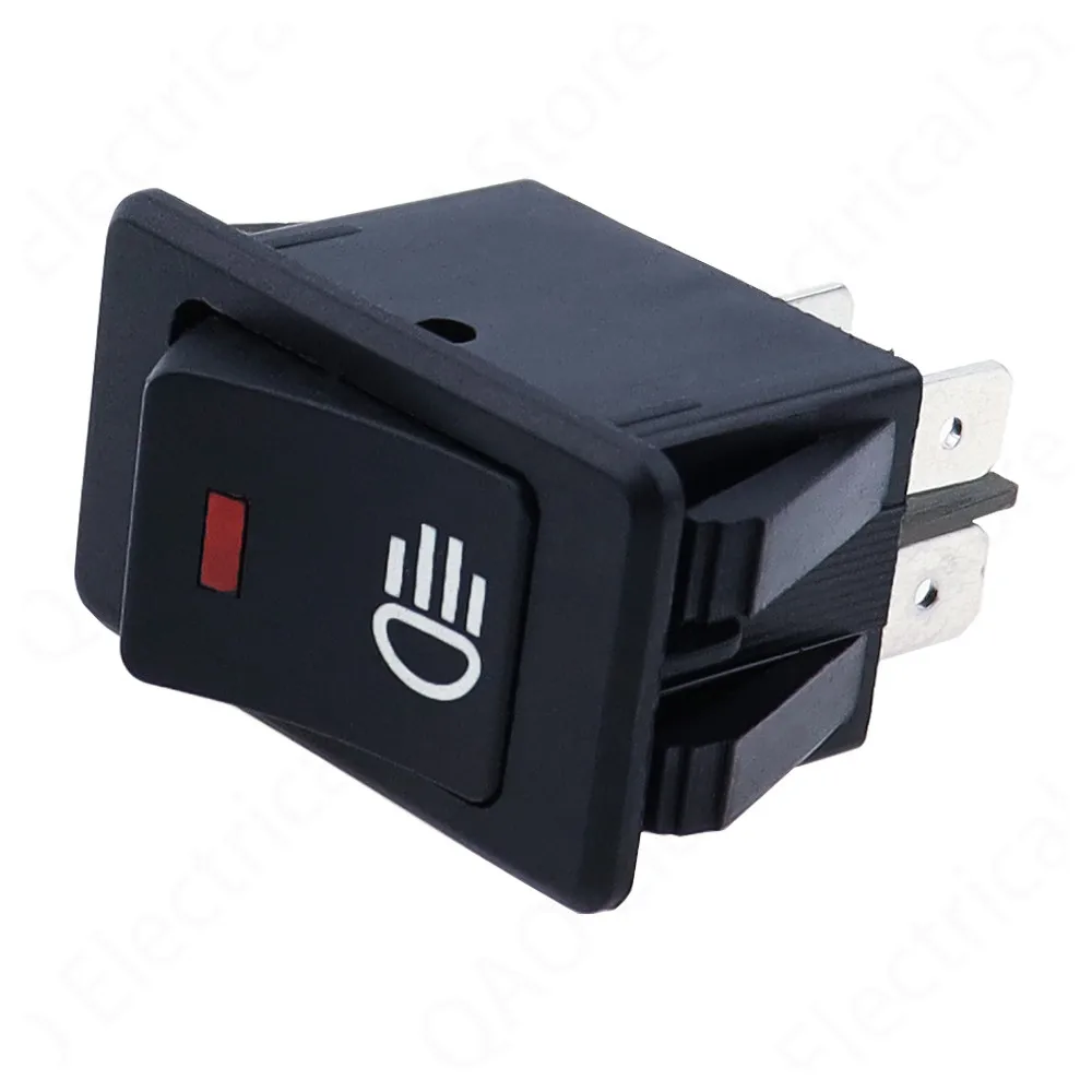 Universal Car Auto Fog Light Rocker Toggle Switch B35 DC 12V 35A 4Pins LED Dashboard LED Color Red Green Amber Blue White