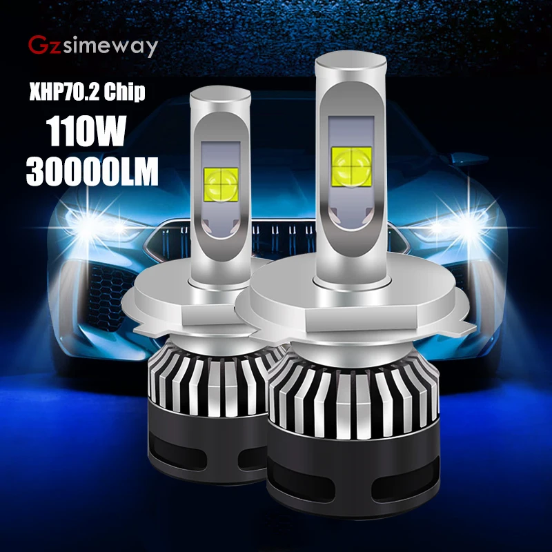 H4 H7 Led Light Canbus 9005 HB3 H1 HB4 H11 9006 9012 Car Headlight Bulbs Mini 30000LM XHP70 Chip 12V Automobiles Auto Lamp 6000K