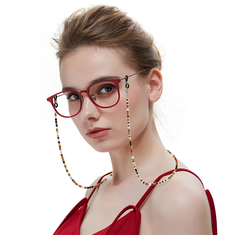 Bohemian Colored Beaded Glasses Chain Fashion Anti-Lost Sunglasses Spectacles Holder Neck Cord Mask Lanyard