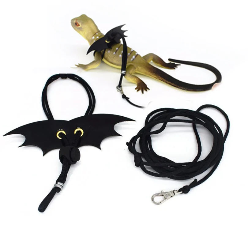 Reptile Lizard Pogona Vitticeps Lguana Iguana Squirrel Traction Rope Small Pet Outing Restraint Collar Adjustable Size