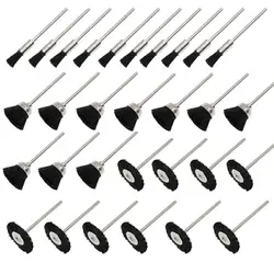 Soft Nylon Bristle Brushes Cup Wire Brush Set Cleaning Polishing Accessories 2.35mm Shank for Rotary Drill Tools