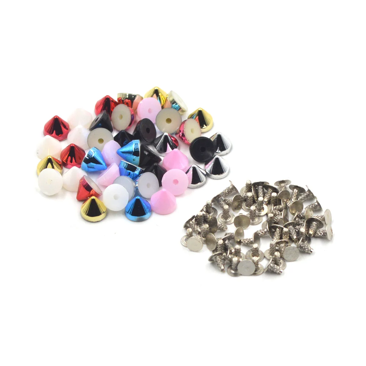 100Sets Cone Punk Studs Rivets Spikes for Shoes Bag Garment Decoration Diy Craft Accessories 6.5x5.5mm Wholesale Wholesale