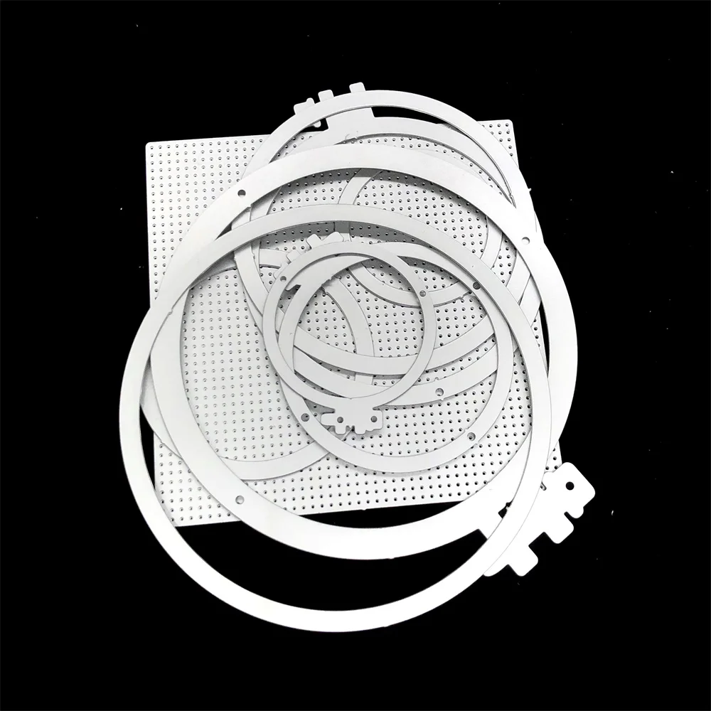 KSCRAFT Embroidery Hoop Nesting Set Metal Cutting Dies Stencils for DIY Scrapbooking/photo album Decorative Embossing Paper Card