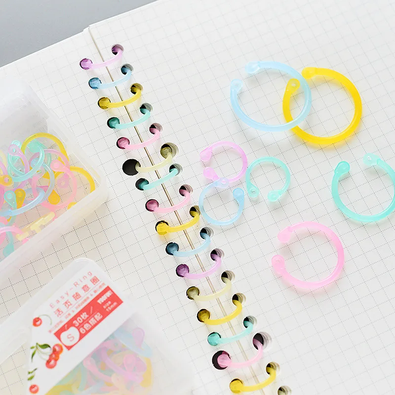 Creative color multi-function plastic Easy ring for Albums information card loose-leaf book binding Office Binding Supplies