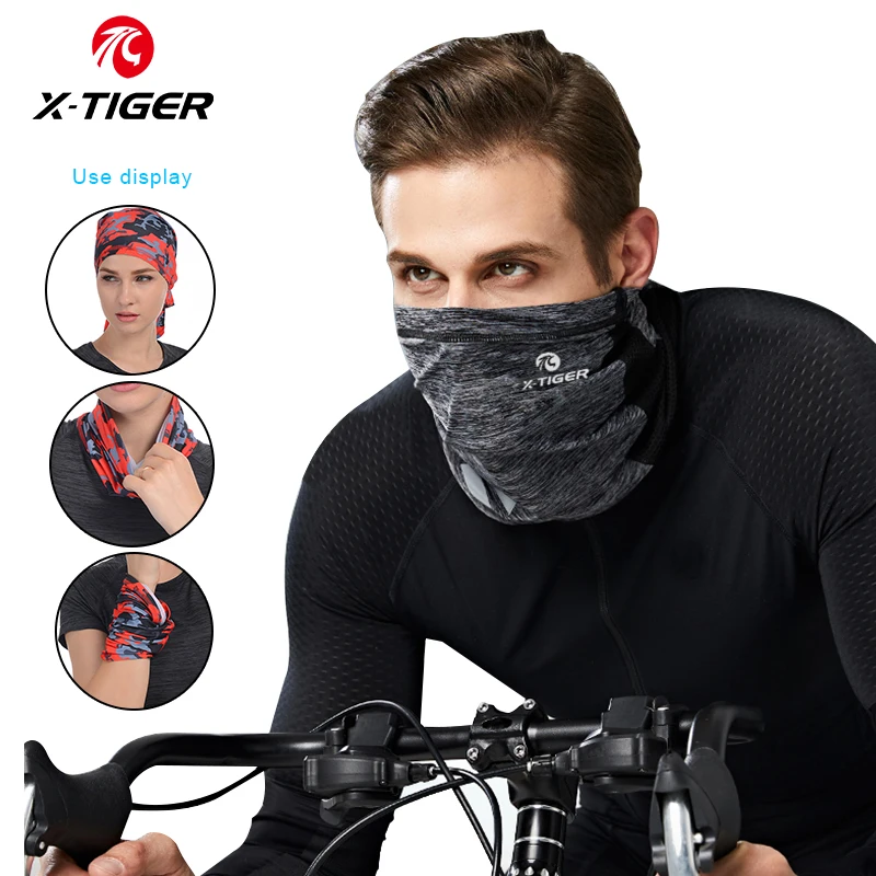 X-TIGER Cycling Headwear Summer Ice Fabric Neck Cover Bike Bandana Running Mask Bicycle Bandana Sports Scarf Face Mask Headband