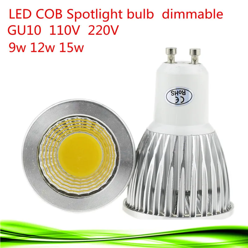 

10X Super Bright LED COB Spotlight Dimmable GU5.3 GU10 MR16 12V /110/ 220V 9W 12W 15W LED Lamp Lighting Warm / Pure / Cool Whi