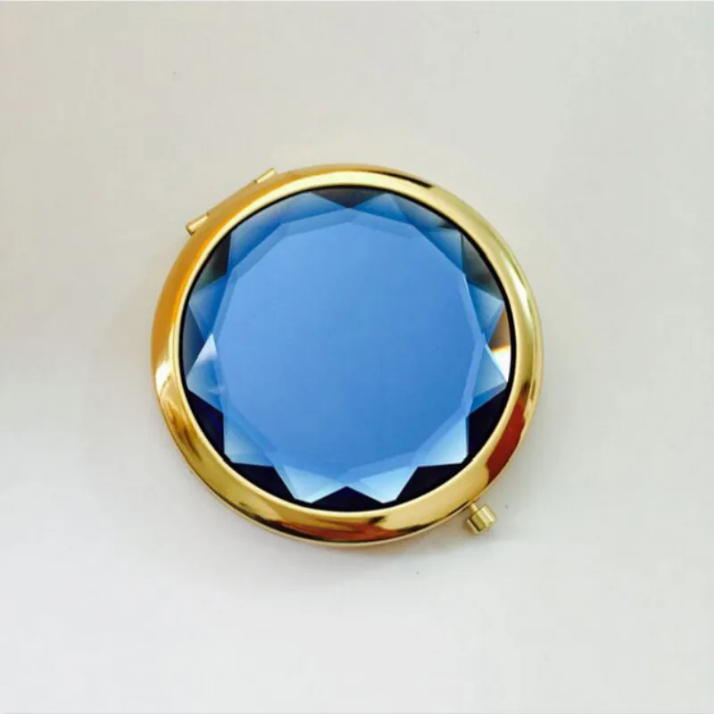 1 قطعة مطوية المدمجة المرايا الذهب الفضة جيب مرآة يشكلون ل هدية شخصية فاخرة كريستال ماكياج مرآة المحمولة مستديرة #1