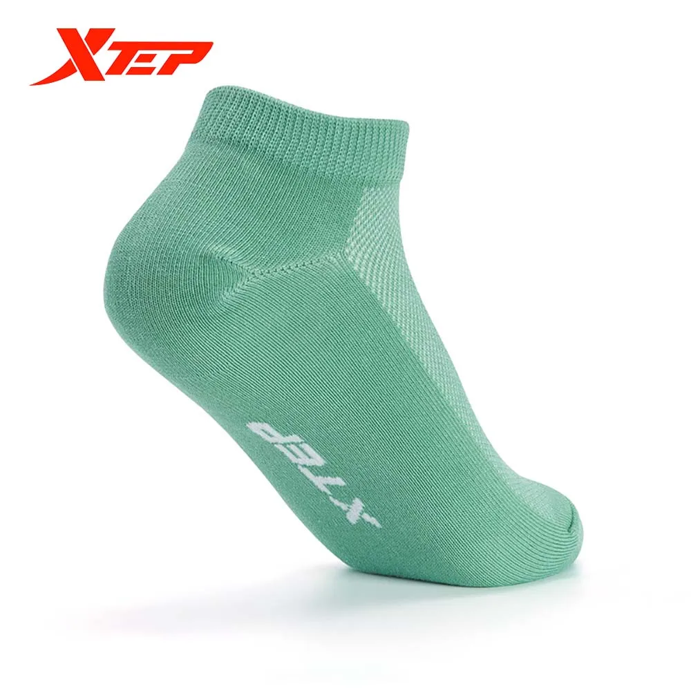 Xtep 5 Pairs/Pack Breathable Short Sports Socks Thin Women Casual Comfortable Boat Socks Running Socks 878138540040