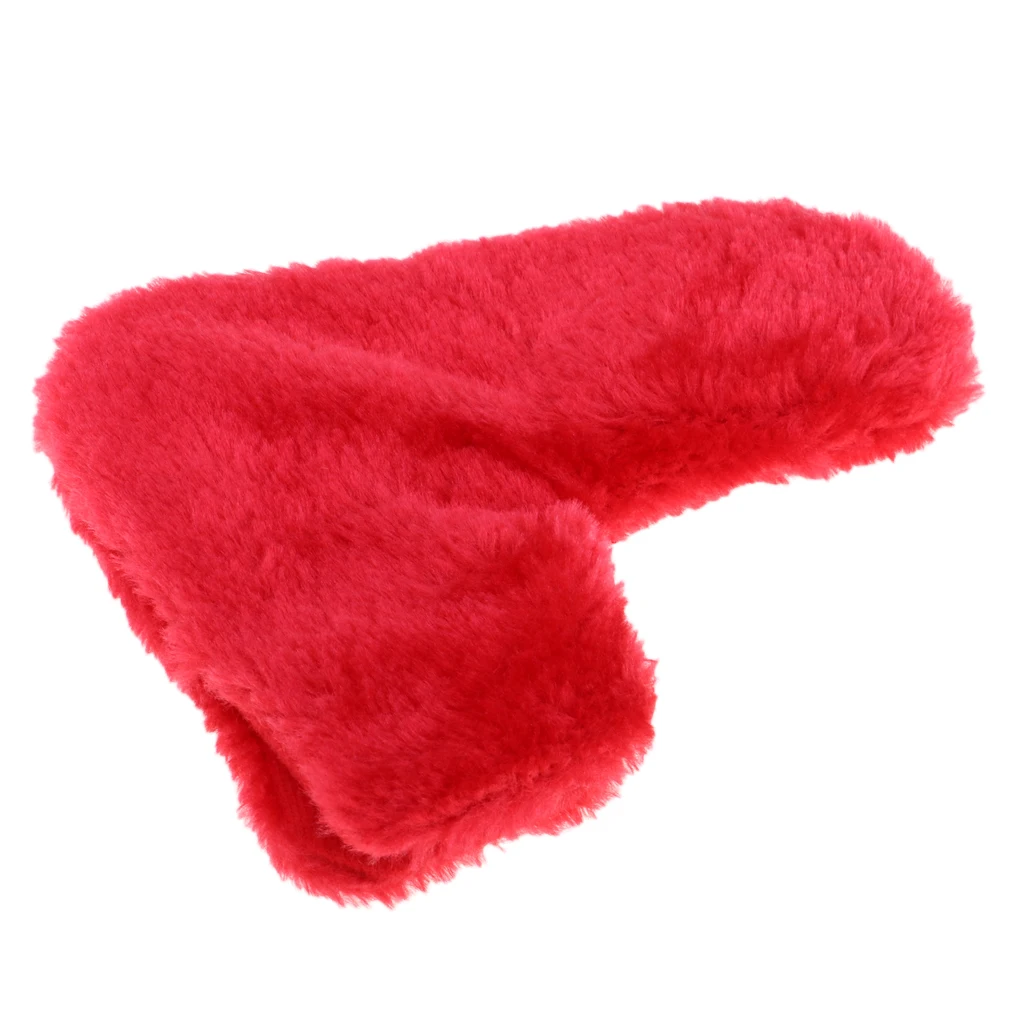 Solid Red Golf Club Putter Headcover Straight Bar Protective Head Cover - Universal Fit