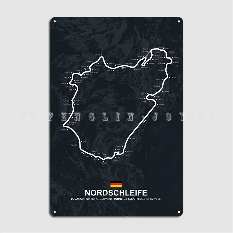 Nordschleife Metal Sign Cinema Living Room Cave Pub Funny Plates Tin Sign Posters