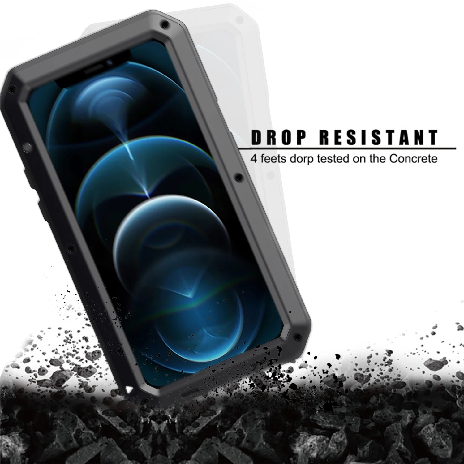 Tempered Glass Metal Case For iPhone 12 11 XR 8 7Plus SE 2020 Shockproof Armor Silicone Cover For iPhone 12 Pro 11Pro Max XS MAX