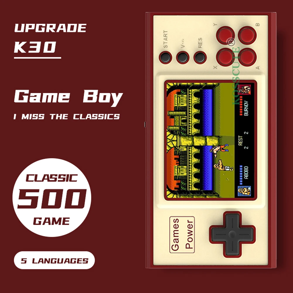 3 بوصة صغيرة وحدة تحكم بجهاز لعب محمول المدمج في 500 الألعاب الكلاسيكية المحمولة الرجعية لعبة فيديو وحدة التحكم 3.0 بوصة شاشة ألعاب لاعب هدية