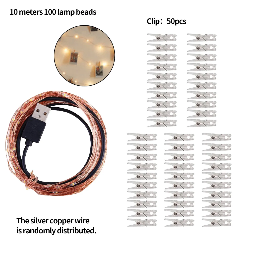 Led Foto Clip Lamp Helder String Licht Opknoping Plastic Decoratief Licht Mini String Licht, 2M 20 Clips