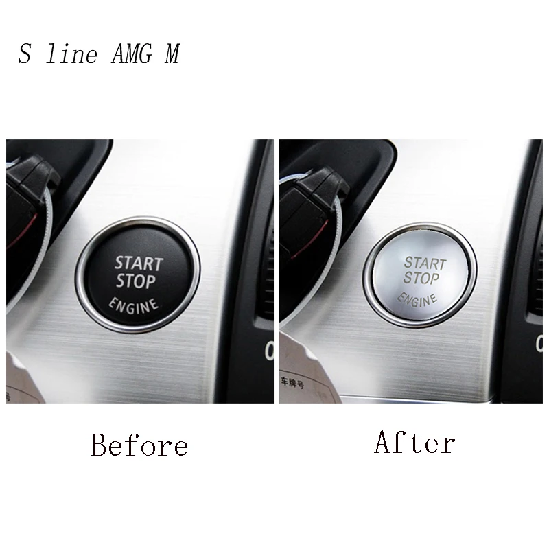 تصفيف السيارة محرك بدء إيقاف التبديل أزرار الديكور يغطي ملصقات لسيارات BMW X5 X6 E70 E71 x5m x6m الداخلية اكسسوارات السيارات #6