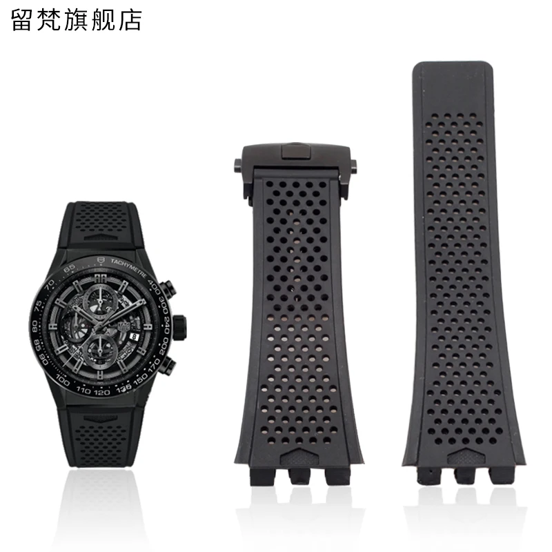 

Silicone rubber Watch Band TAG CARRERA HEUER CAR2A 5A Starp 22mm Black Blue Concave convex interface watch bracelet