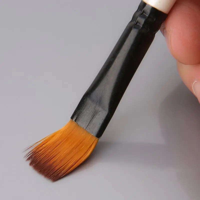 12Pcs Artist Paint Brush Set Nylon Bristles Watercolor Acrylic Oil Painting Slant Flat Round Pointed Pen Tip Wood Handle Art Acc