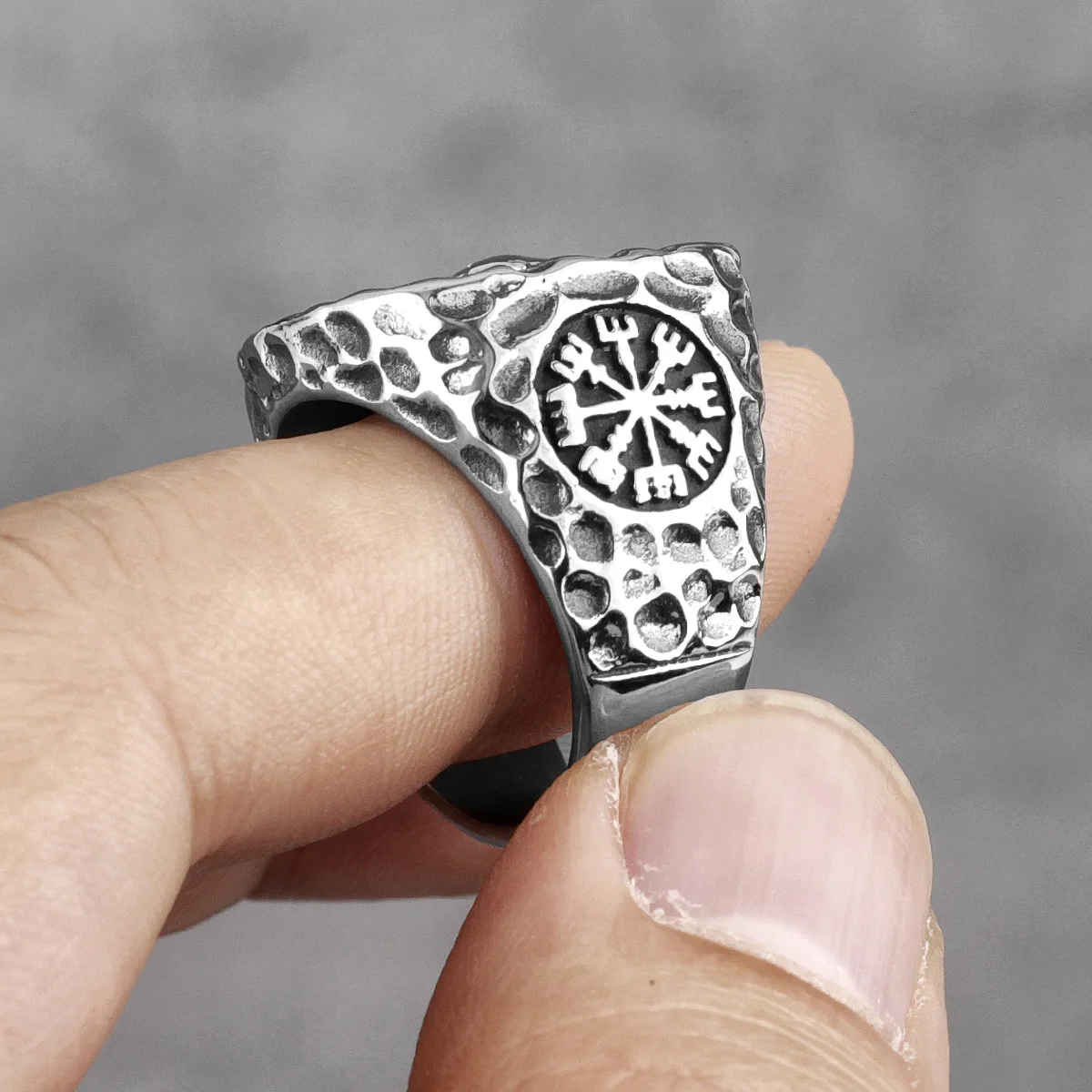 Myth Odin Triangle Symbol Viking Stainless Steel Mens Rings Vintage Simple for Male Boyfriend Jewelry Creativity Gift Wholesale
