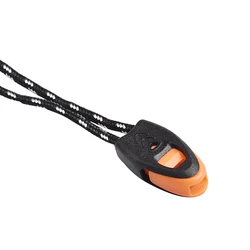 Sifflet de survie d'urgence orange, 1 pièce, nervure en plastique, bouchon d'extrémité, clip, lanière, kits de voyage et de camping