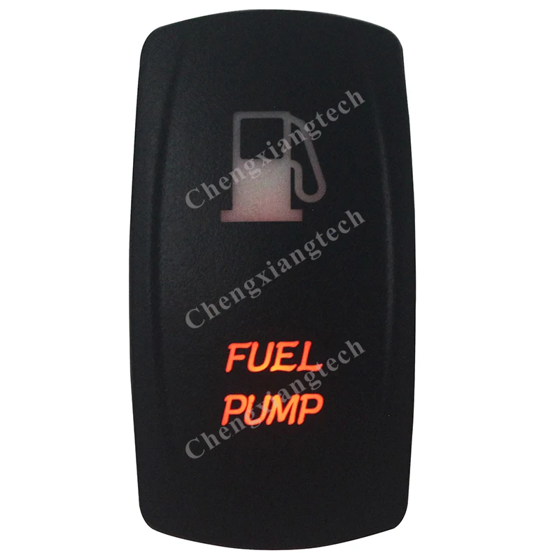 DC12V 24V FUEL PUMP Rocker Switch Orange Led Light Bar 5 Pin ON/OFF SPST Marine Grade Waterproof IP68 Rocker Switch