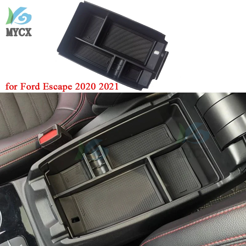 

Central Console Armrest Box Storage for Ford Escape 2020-2021 Interior Accessories Stowing Tidying Car Organizers Content
