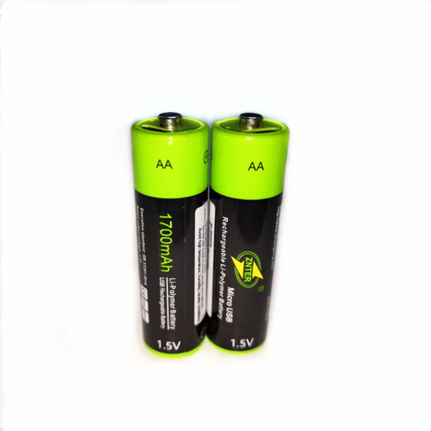 

2pcs/lot USB AA Rechargeable Battery 1.5V 1700mAh Lithium Ion Battery Toy Remote Control Battery Lithium Polymer Battery