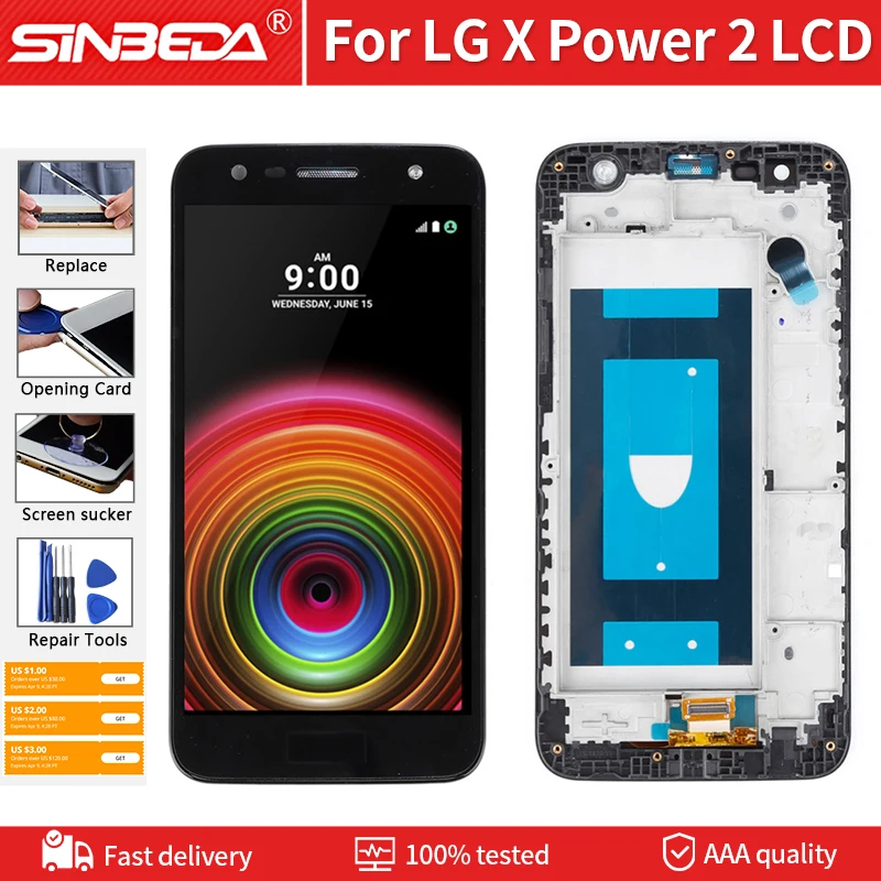 

5.5" LCD Digitizer For LG X Power 2 M320 LCD Display Touch Screen With Frame Assembly For LG X Power 2 LCD Replacement