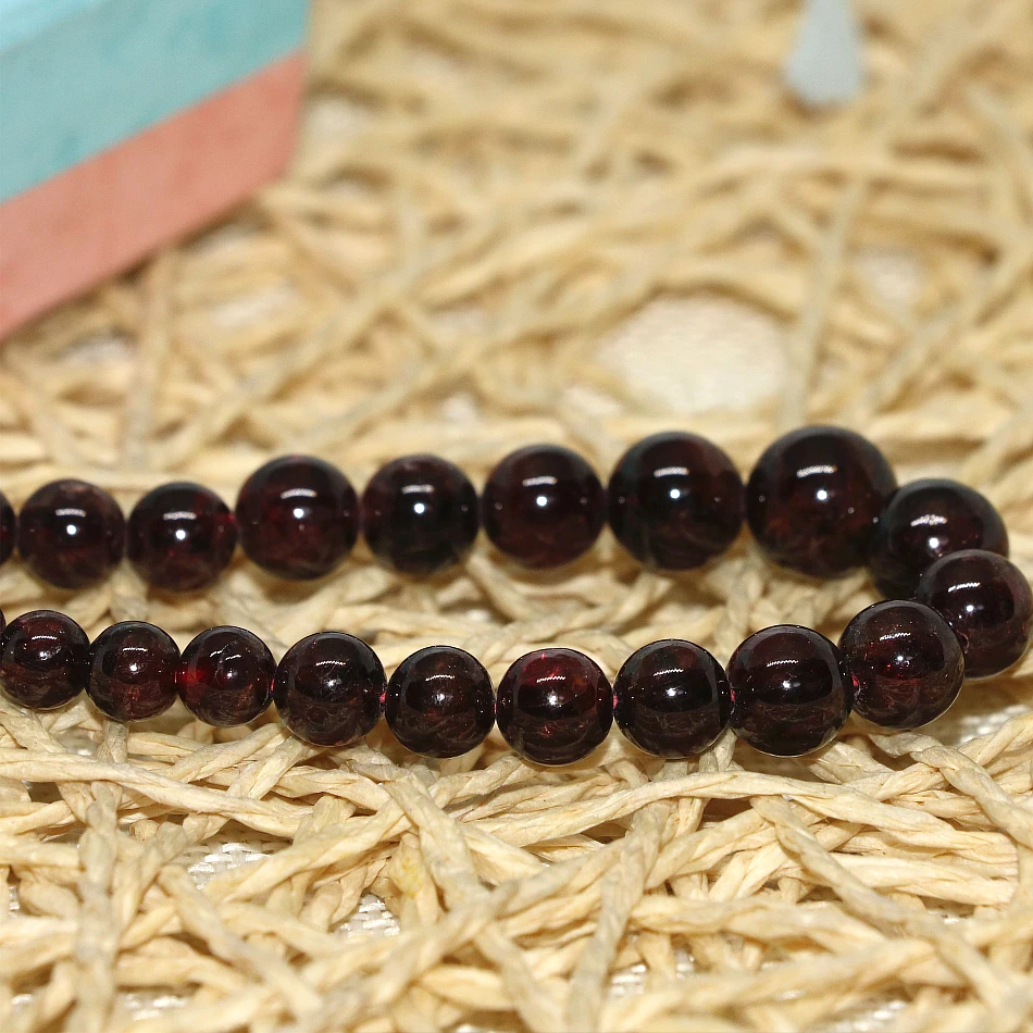 Natural garnet 6-12mm charming stone lovely round beads fashion tower chain necklace for women gift jewelry 17inch MY4649