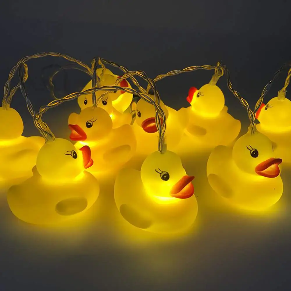 10/20Leds Cute Yellow Duck Lights String Creative DIY Holiday Fairy Decoration Lights for Christmas New Year Party Home Decor